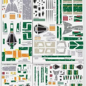 Star Wars Decals Bandai 1/72 + 1/144 X-Wing T-65 Phoenix Group Hera Rebels