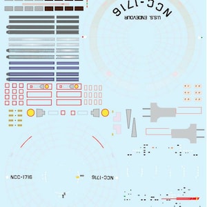 Newly upgraded USS Endeavour 1/1000 Polar Lights Star Trek TOS model kit decals 1716 Decals