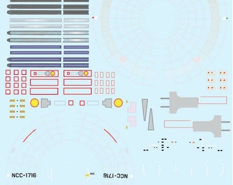 Newly upgraded USS Endeavour 1/1000 Polar Lights Star Trek TOS model kit decals 1716 Decals