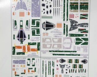 1/97 Phoenix squadron Star Wars inspired X wing Decals