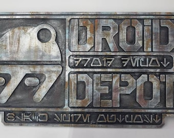 Droid depot inspired 3D printed sign Disneyland Disney world galaxy's edge plaque batuu