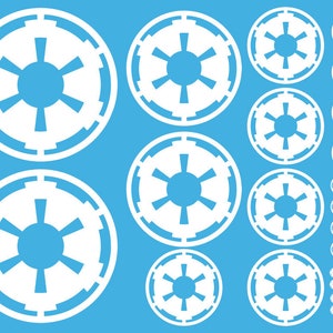 Universell storlek ogenomskinlig Imperial kugghjulsemblemdekal rundel Empire