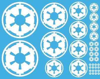 Universal size opaque Imperial cog emblem decal roundel Empire