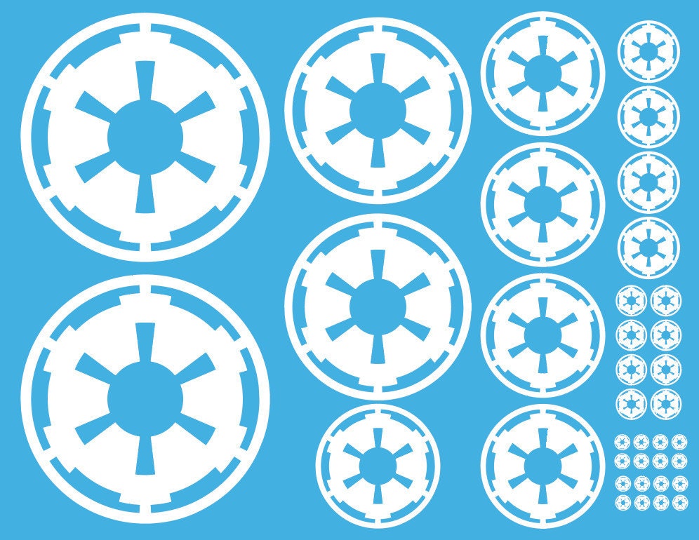 Universal size opaque Imperial cog emblem decal roundel Empire | Etsy