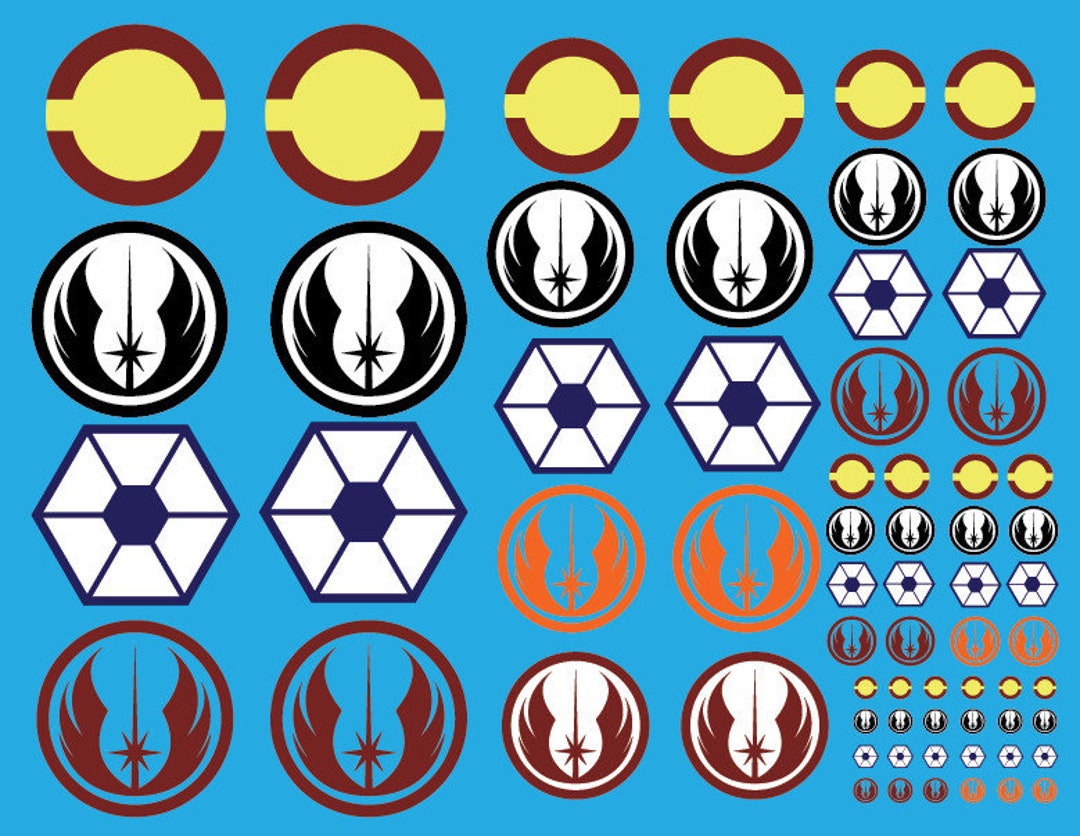 Galactic Republic Rondel Asst. Star Wars Clone Wars Jedi, Trade, Open Circle Republic Cog Emblem ...