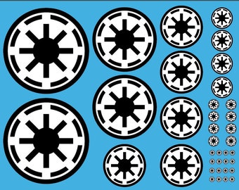 Asst. color Universal size opaque republic cog emblem decal roundel clone wars  for bandai, revell, amt, etc