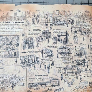 Große Disneyland inspirierte Batuu wasserfeste Karte