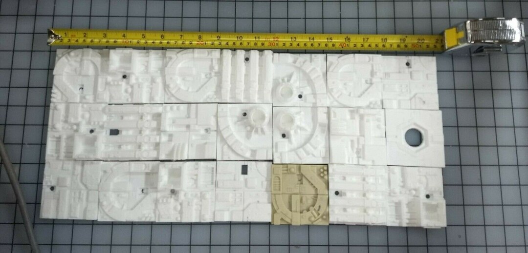 30 Piece 1/72 Resin Death Star Wars Tiles for Bandai and Fine Molds ...