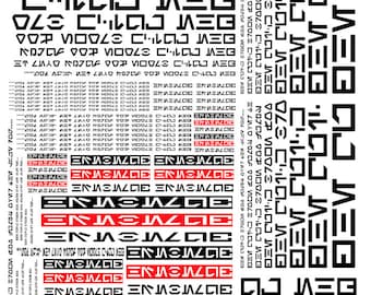 cosmos models universal Star Wars Decals Aurebesh