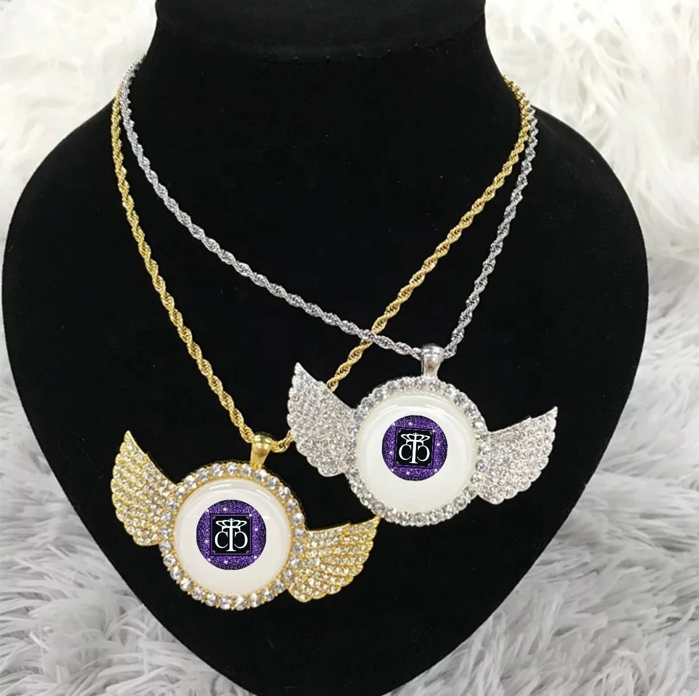 Angel Wings Necklace Sublimation Blank With 3mm Thick & 24 Inch