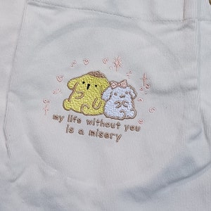 Bestickte KPOP benutzerdefinierte umarmte Katzen, Cord Einkaufstasche, viele Trendfarben, Cord Einkaufstasche für Mädchen, Cord Schultertasche schicke Geldbörse