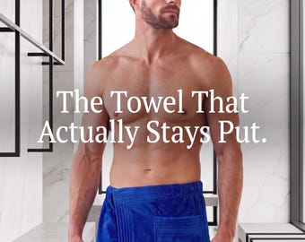 LUXURIOUS COLLEGE GIFT Personalized Men's Spa Wrap, Gym Towel, Velour Towel, Male Towel Wrap, Bath Towel Wrap, Gift for Him