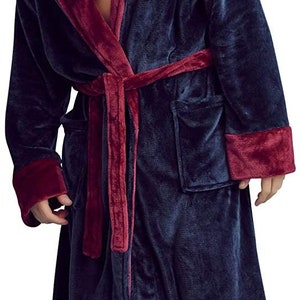 MEN'S Luxurious HOODED BATHROBE New Custom Luxury with Embroidery or Blank 6140 Lounge Wear for Adult Men Bridal Gift image 5