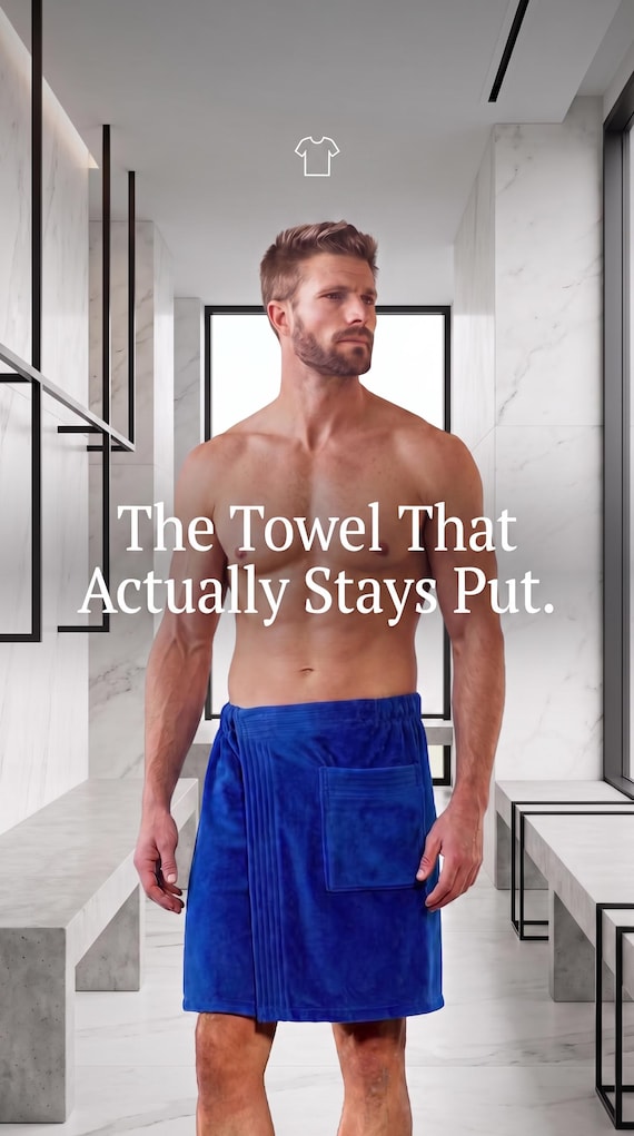 LUXURIOUS COLLEGE GIFT Personalized Men's Spa Wrap, Gym Towel, Velour Towel, Male Towel Wrap, Bath Towel Wrap, Gift for Him