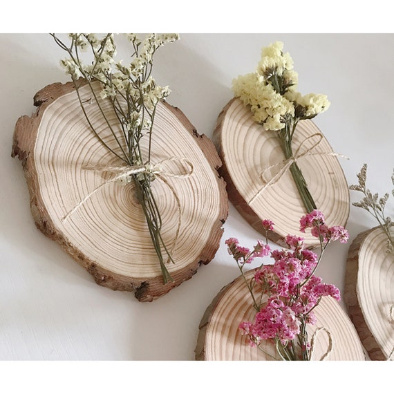 GHY Decor Natural Dried Flowers in Wooden Strip, Flowergram, Pack