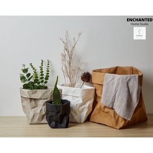 Kraft Paper Storage Bags Washable/Reusable, Indoor Planter Baskets, Organization Storage Bags, Sustainable& Eco-Friendly