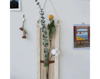Pressed Flower Bouquet Wall Hanging on Wood Board, Dried Flower Arrangements, Home Decor