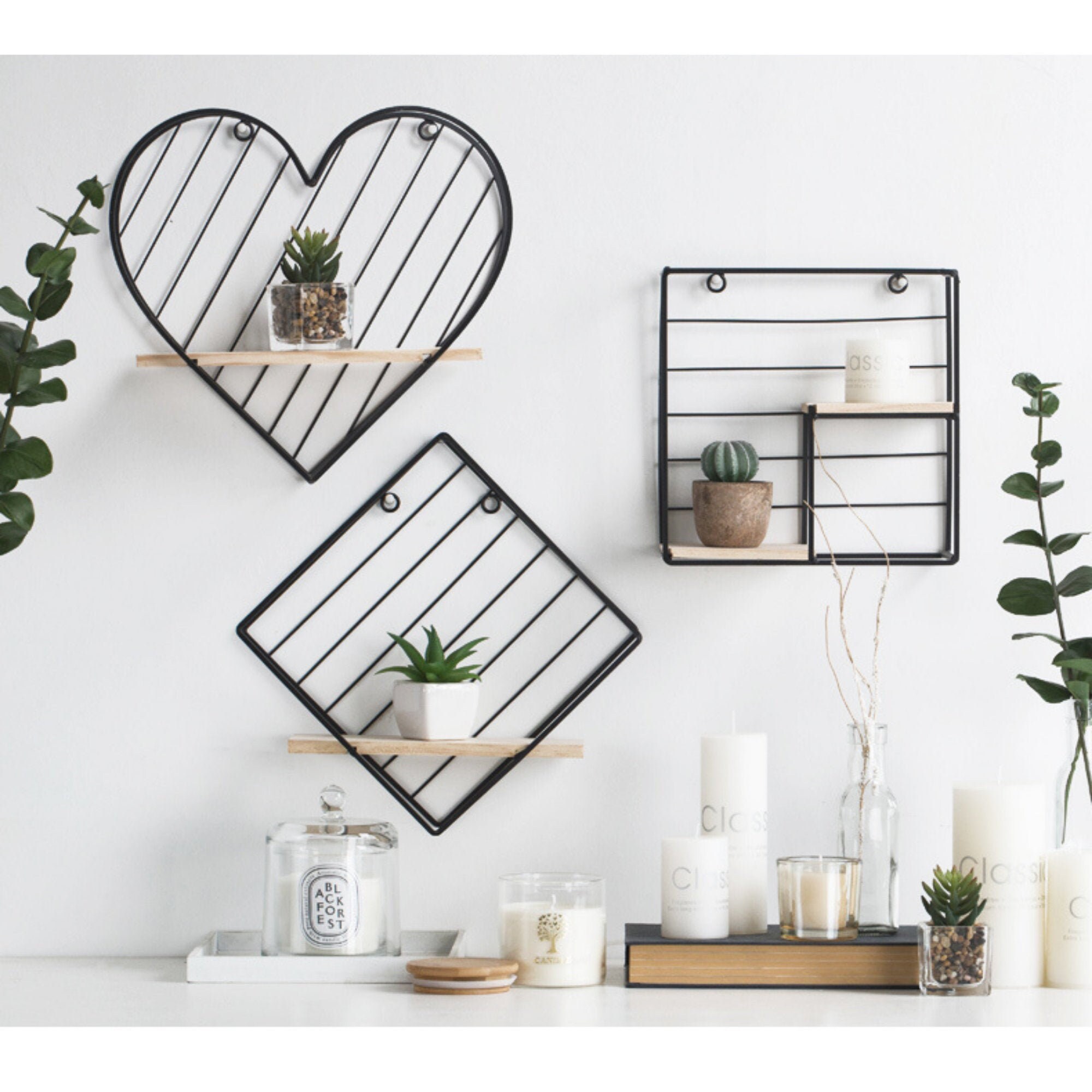 Storage & Organization Diamond Essential Oil Shelf GoldBlack Floating