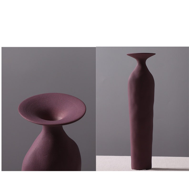 Handmade Minimalistic Vase Ceramic Matt Finish, Nordic Modern Table Vase, Geometric Vase, Morandi Colors image 10