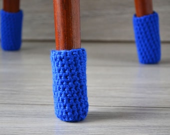 Chair socks indigo blue, Chair leg covers for floor protector, 4 pcs set for a chair from Ukraine