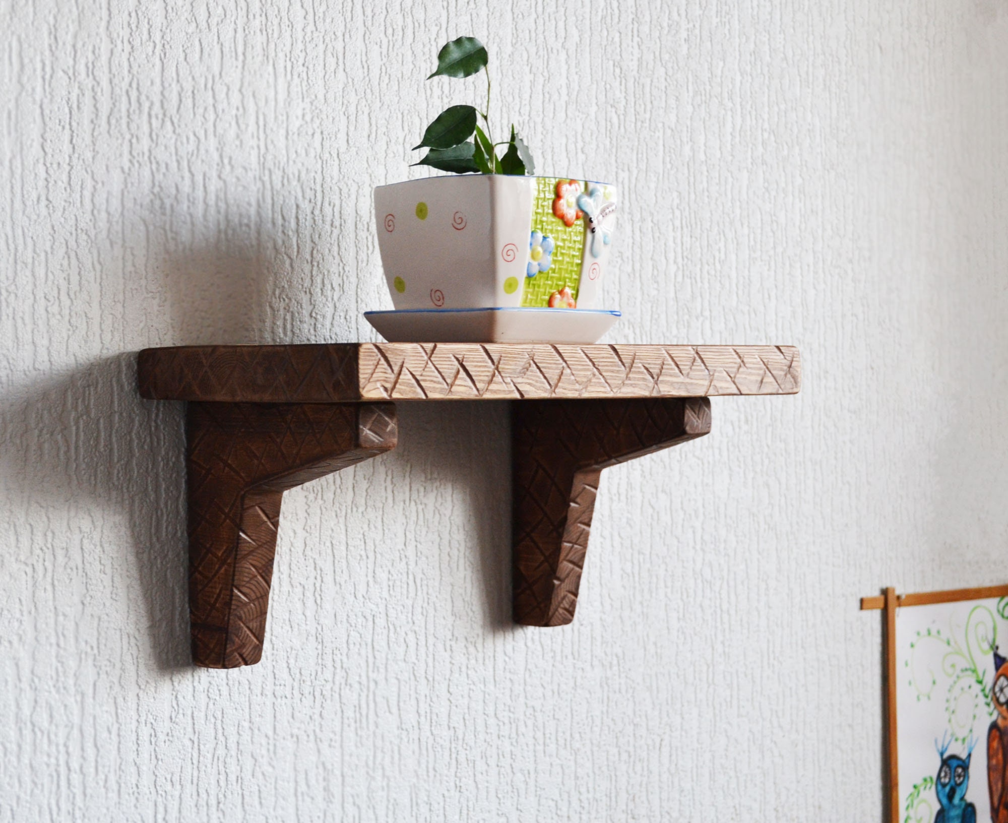 Small wall wood shelf Hanging shelf Etsy