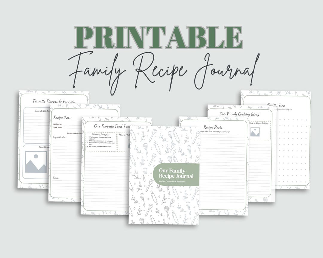 Printable Family Recipe Journal - Etsy