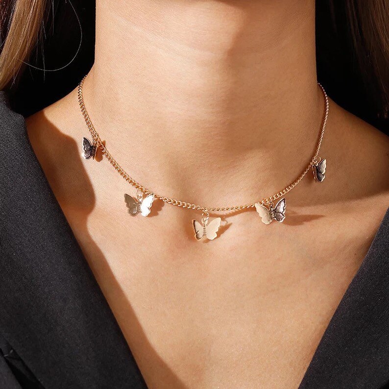 Gold Gold Butterfly Choker 