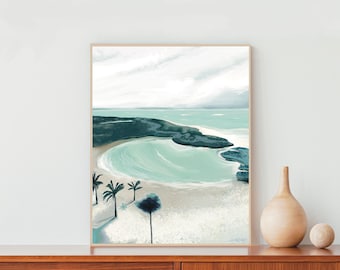 Mar Chiquita Poster/ Beach Art/ Manatí/ Puerto Rico