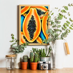 Papayas Poster/Fruit Art/Tropical /Botanical Art