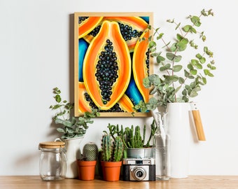 Papayas Poster/ObstKunst/Tropical/Botanische Kunst
