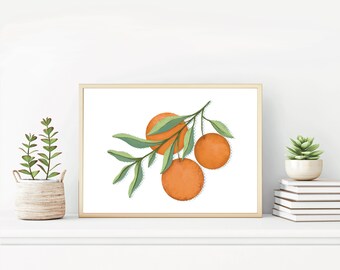 Oranges Drawing Poster/ Botanical Art/Citrus