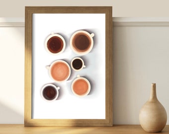 Coffee Mugs Art Print: Modern Kitchen Poster