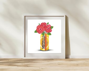 Medalla Light Beer Inspired Drawing Poster