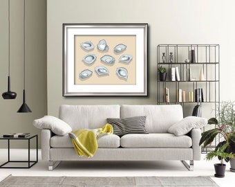I Love Oysters Poster/ Seafood Art