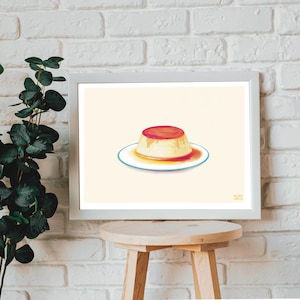 Flan Art Poster/Hispanic Dessert/Food Art Decor