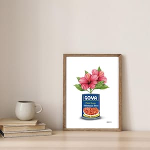 Succulent Plant Poster/Can of Beans/Planter/ Goya Inspired Drawing