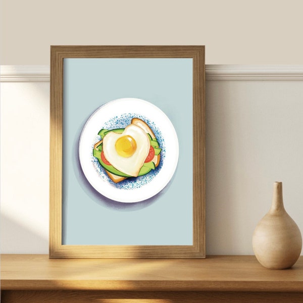 Avocado Toast Print/ Breakfast Art Poster