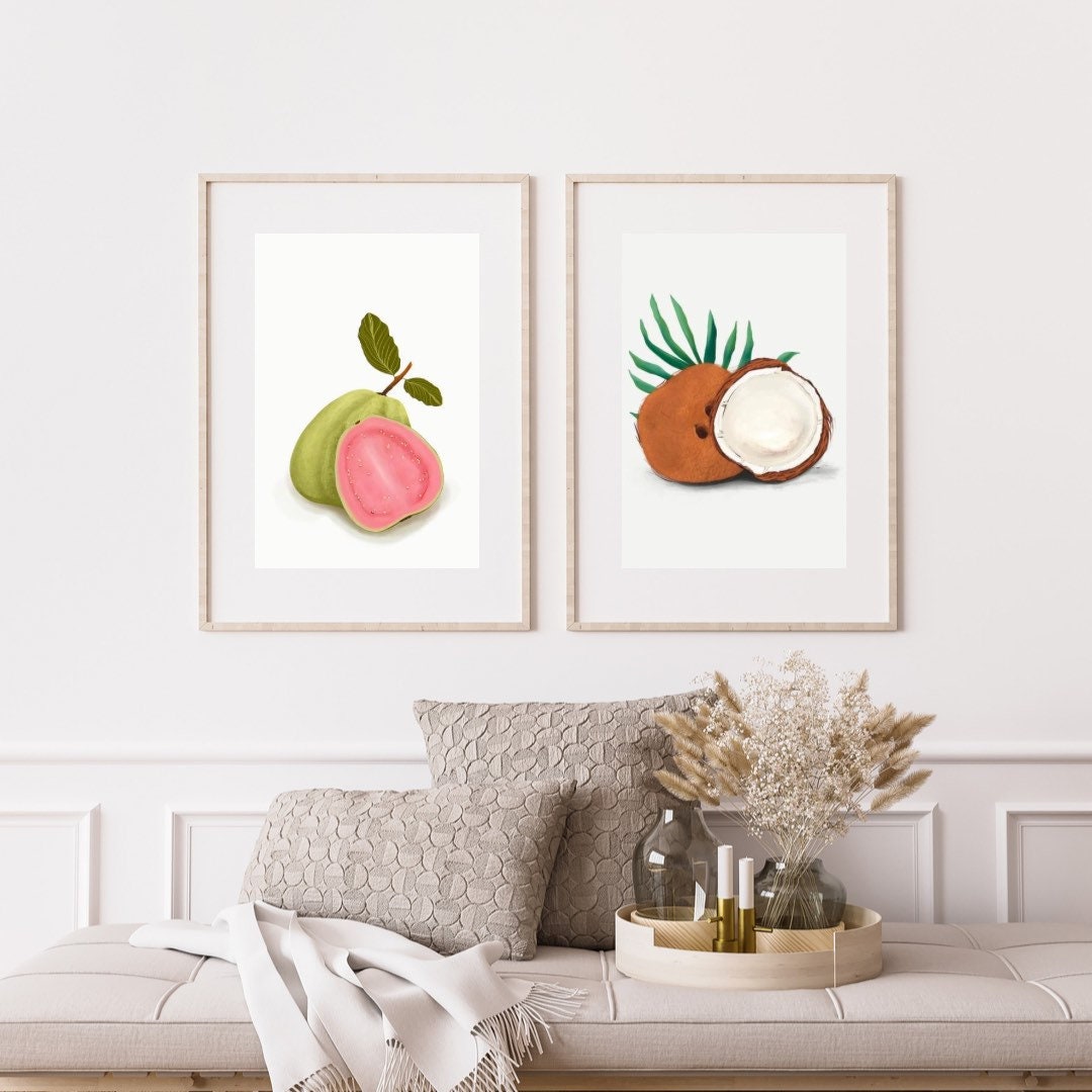 Guava Tropical Fruit/ Wall Art/ Print/decor/poster/ Fruit Art Etsy