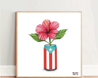Hibiscus Art/ PR Flag Poster