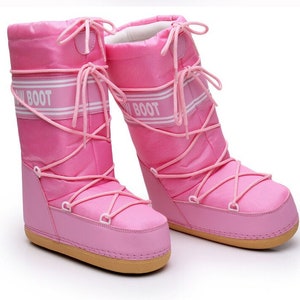 Platform Waterproof Boots pink Moon Boots / Ski Boots Snow Boots/ Shoes ...