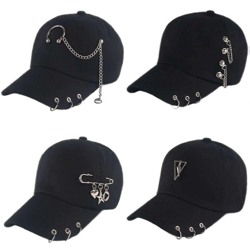 Wersoa Classy Style Leather Hip-Hop Caps Hiphop Black Cap