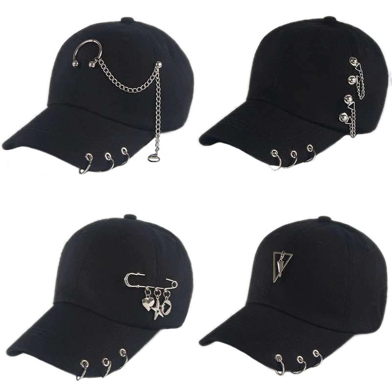 Wersoa Classy Style Leather Hip-Hop Caps Hiphop Black Cap