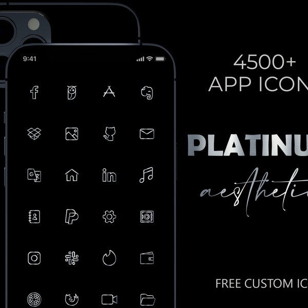 covers app on iphone Platinum iOS 14 app icons, silver iOS aesthetis, black iOS 14 app covers pack, black ios 14 app icons, silver ios 14 app icons,silver iphone