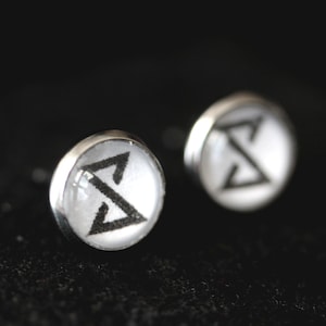 Geralt of Rivia Signs Earrings, Fantasy, The Witcher, White Wolf, Netflix Logo, Stainless Steel