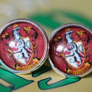 Boucles d'oreilles Harry Potter avec maison de Poudlard