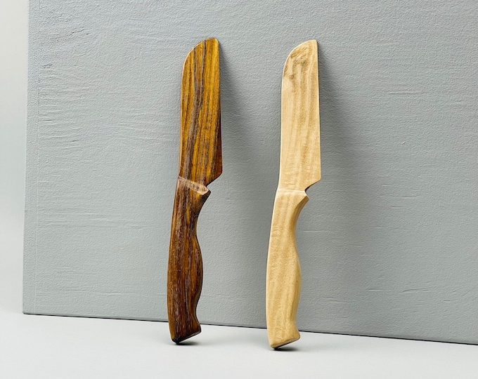 Wood Knife 9" Large Wooden Knife/Chef's Knife / Wooden Butter Knife / Knife Spreader/Cheese Spreader / Butter Spreader / Kitchenwares / Gift