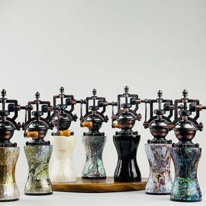 Baroy Pepper Mill Pepper Grinders Pepper Salt Shakers with Adjustable Coarseness 8.75&quot; x 2.25&quot;  - Seashell Lamination