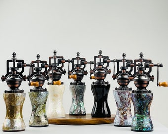 Baroy Pepper Mill Pepper Grinders Pepper Salt Shakers with Adjustable Coarseness 8.75&quot; x 2.25&quot;  - Seashell Lamination