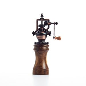 Baroy Pepper Mill Pepper Grinders Pepper Salt Shakers with Adjustable Coarseness 2.25” x 8.75” - Tristan Robles Gmelina Ebony Wood