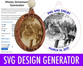 Generador de adornos fotográficos navideños - generador de archivos SVG láser personalizado